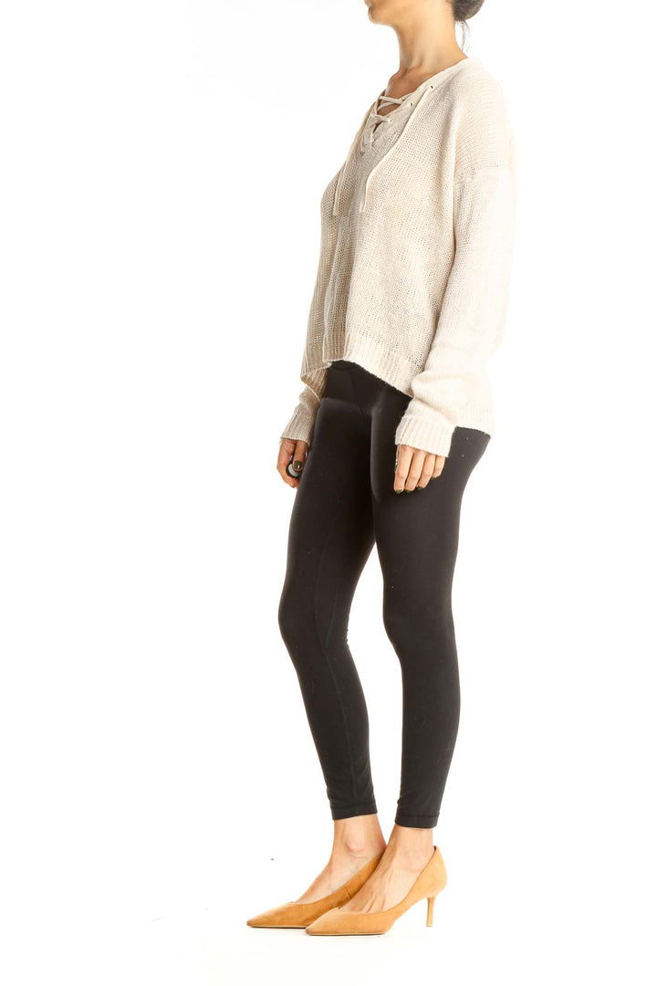 Beige All Day Wear Sweater
