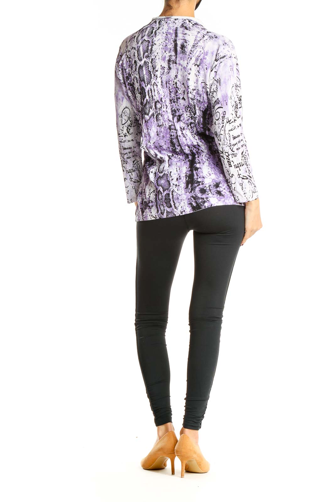 Purple Animal Print Casual Top