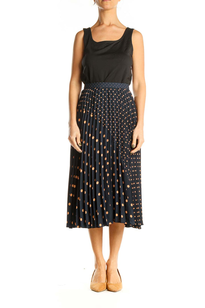 Blue Polka Dot Brunch A-Line Skirt