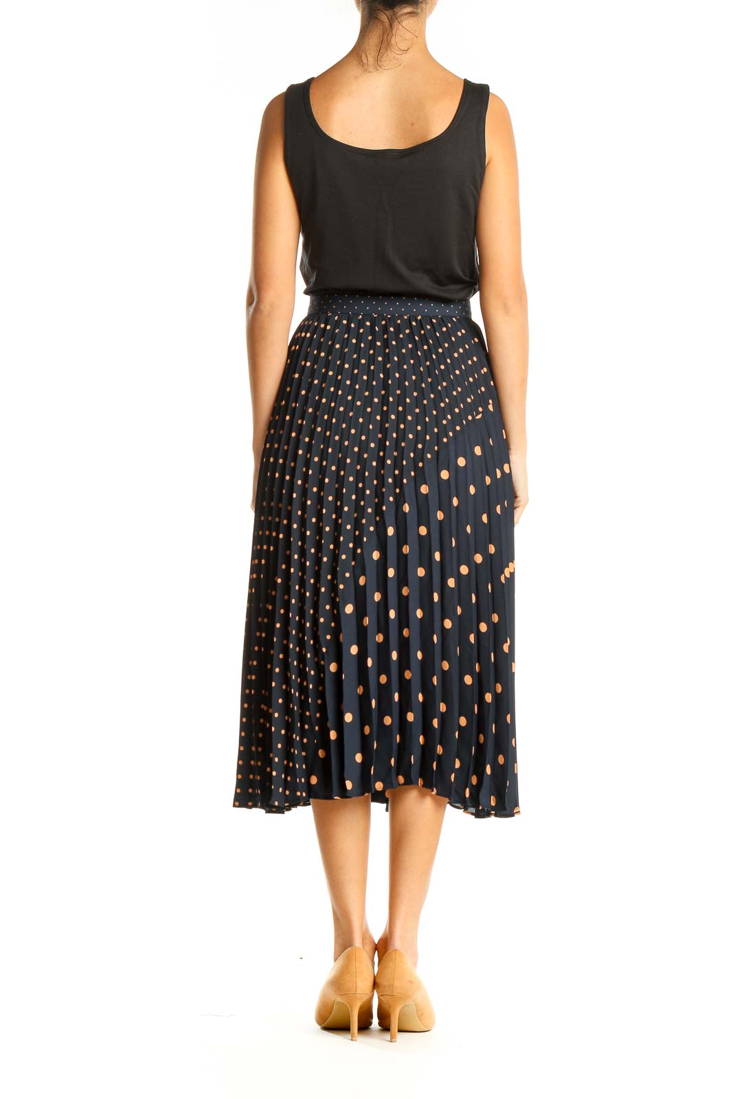 Blue Polka Dot Brunch A-Line Skirt