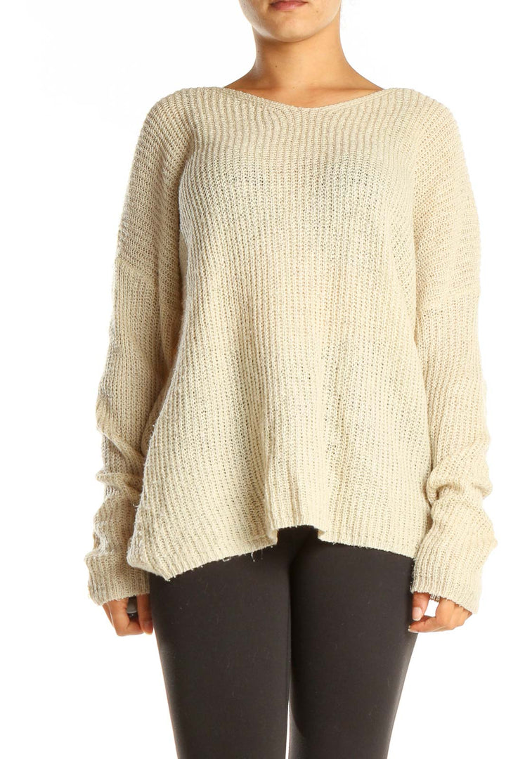 Beige All Day Wear Sweater