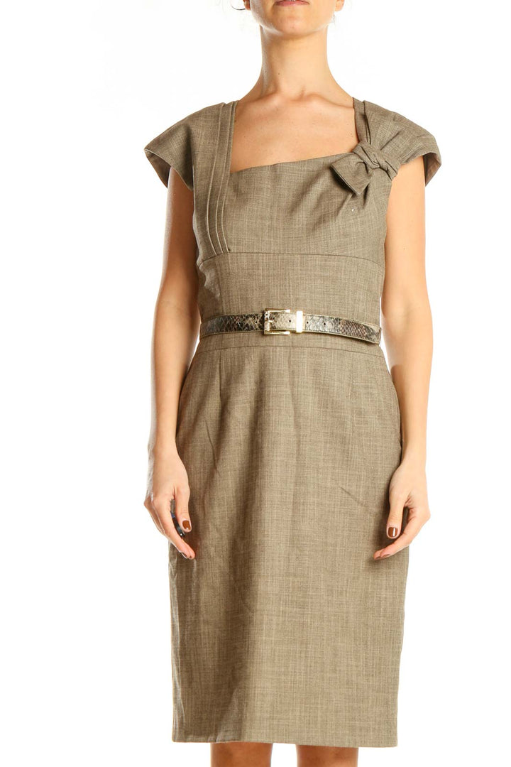 Brown Work Sheath Dress