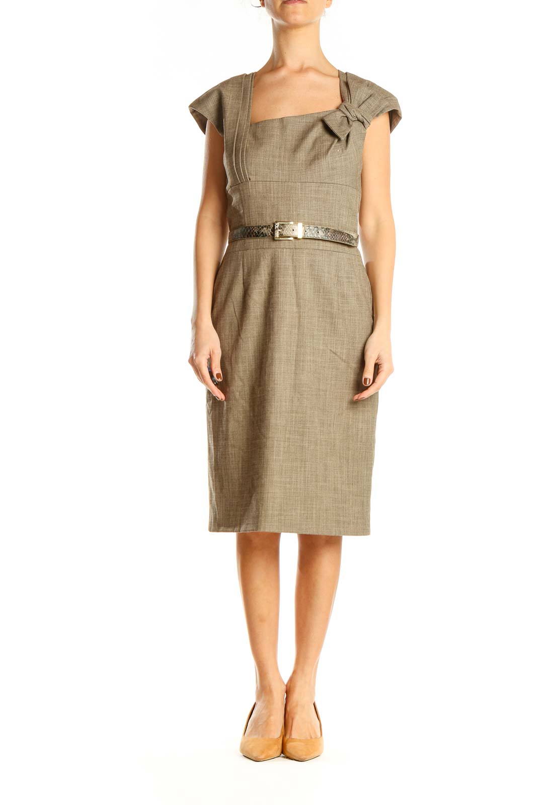 Brown Work Sheath Dress