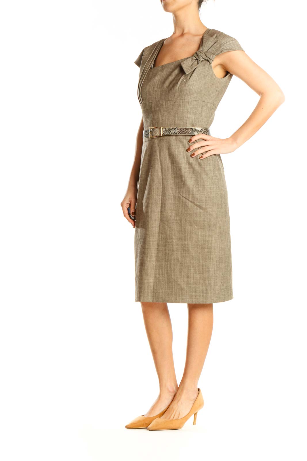 Brown Work Sheath Dress