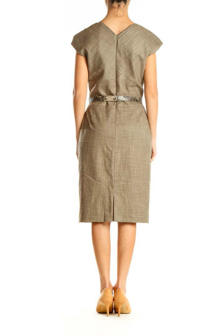 Brown Work Sheath Dress