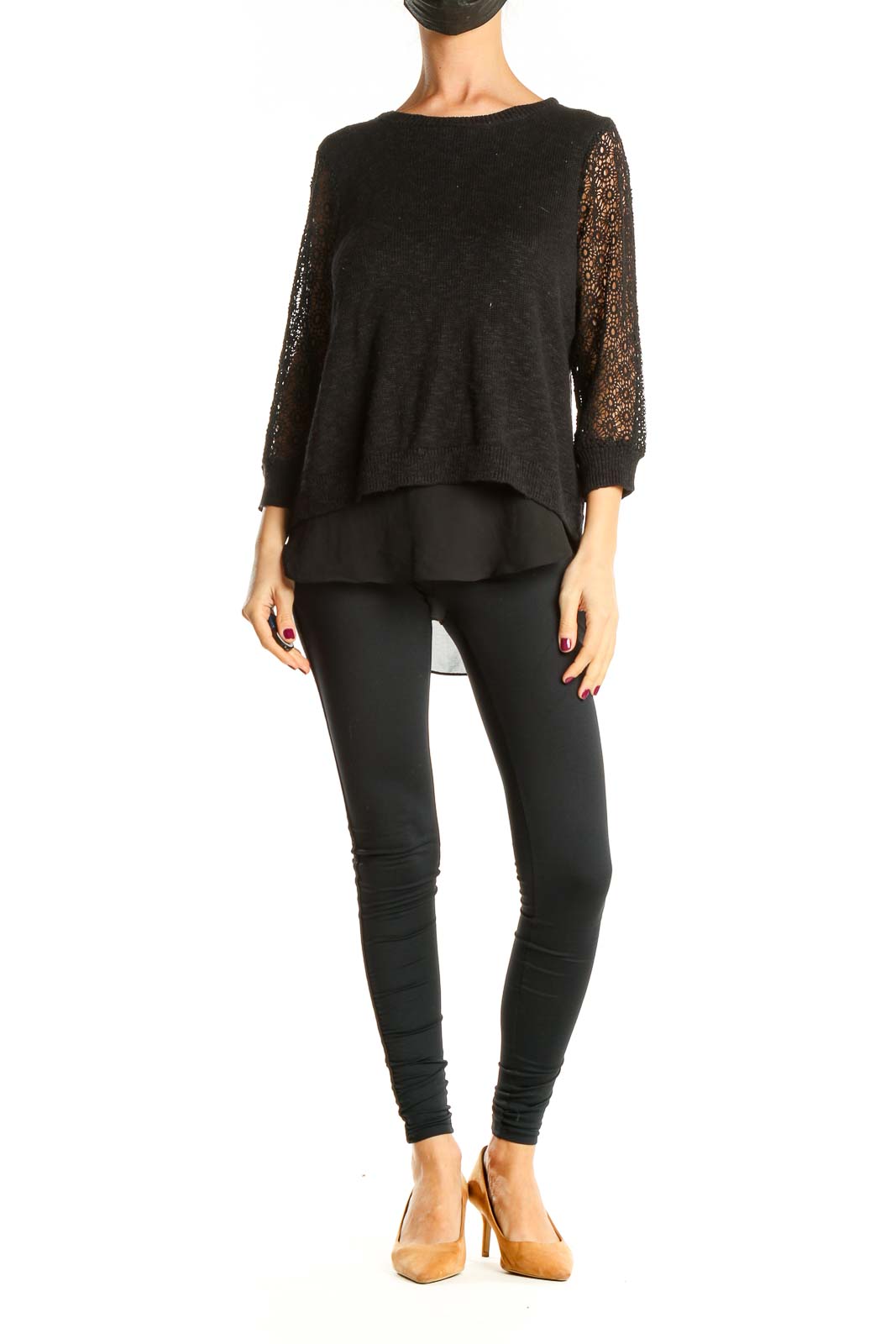 Black Eyelet Brunch Blouse