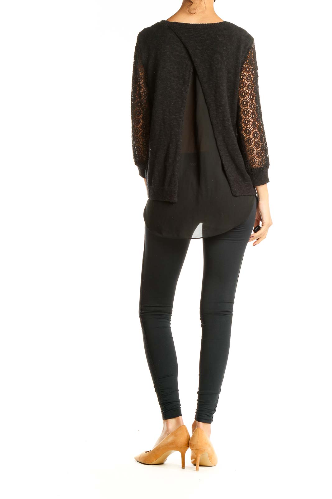 Black Eyelet Brunch Blouse