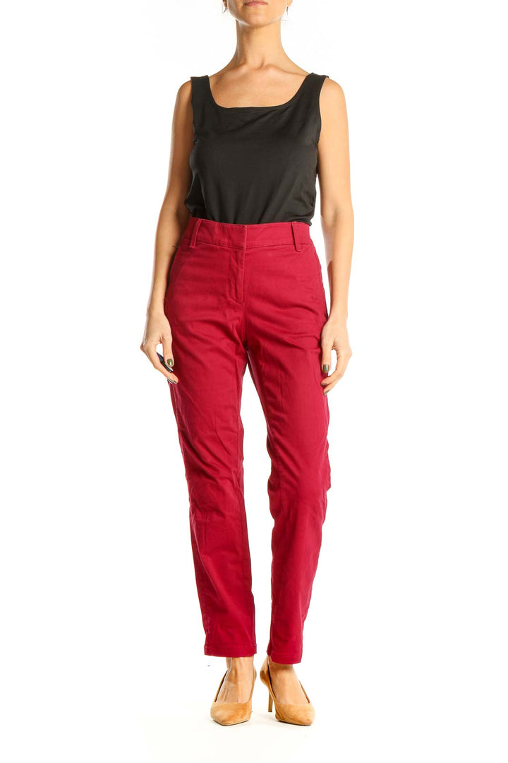 Red Casual Trousers