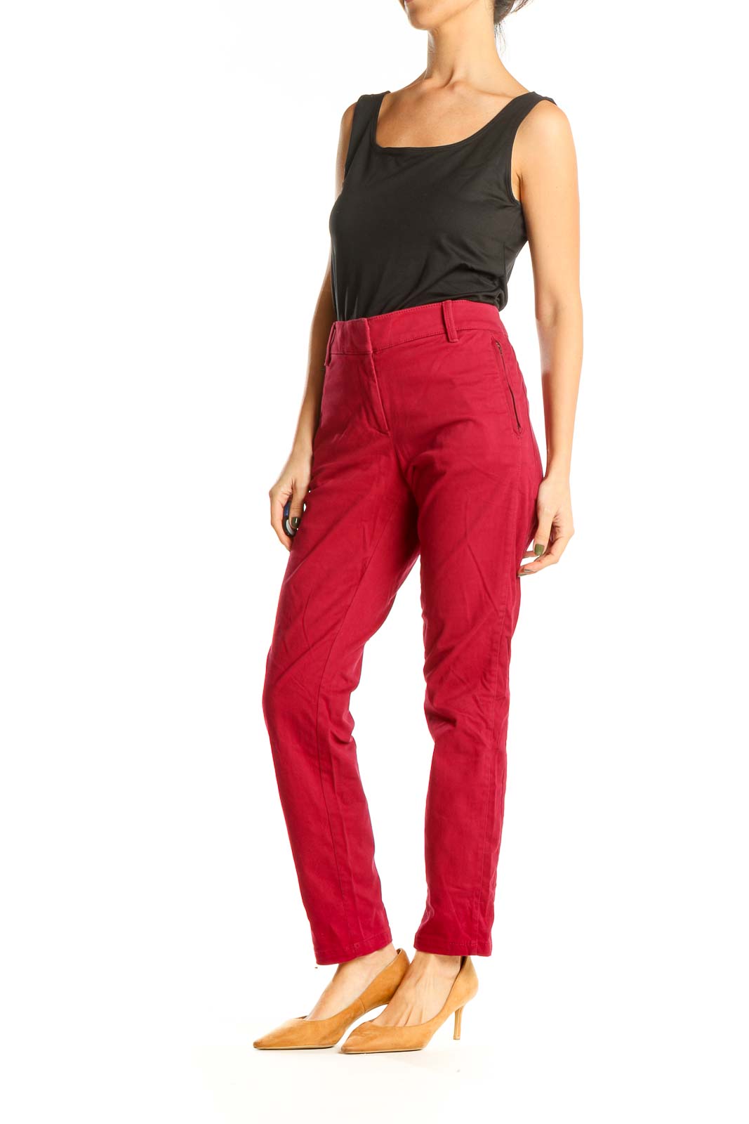 Red Casual Trousers