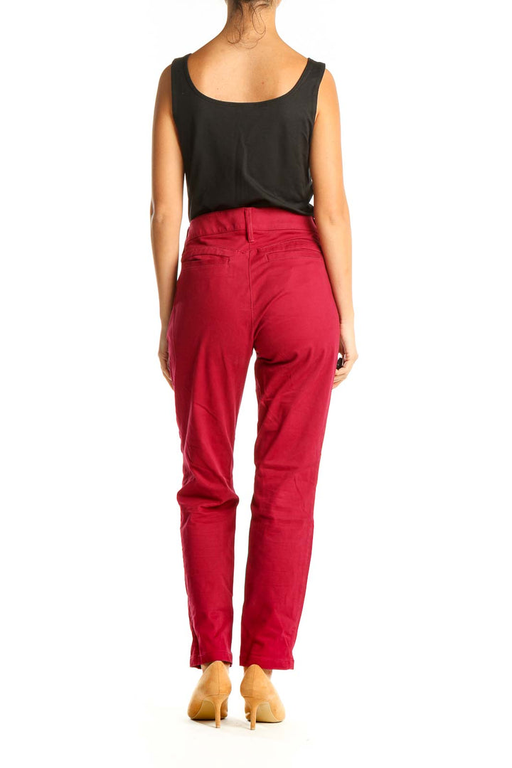 Red Casual Trousers