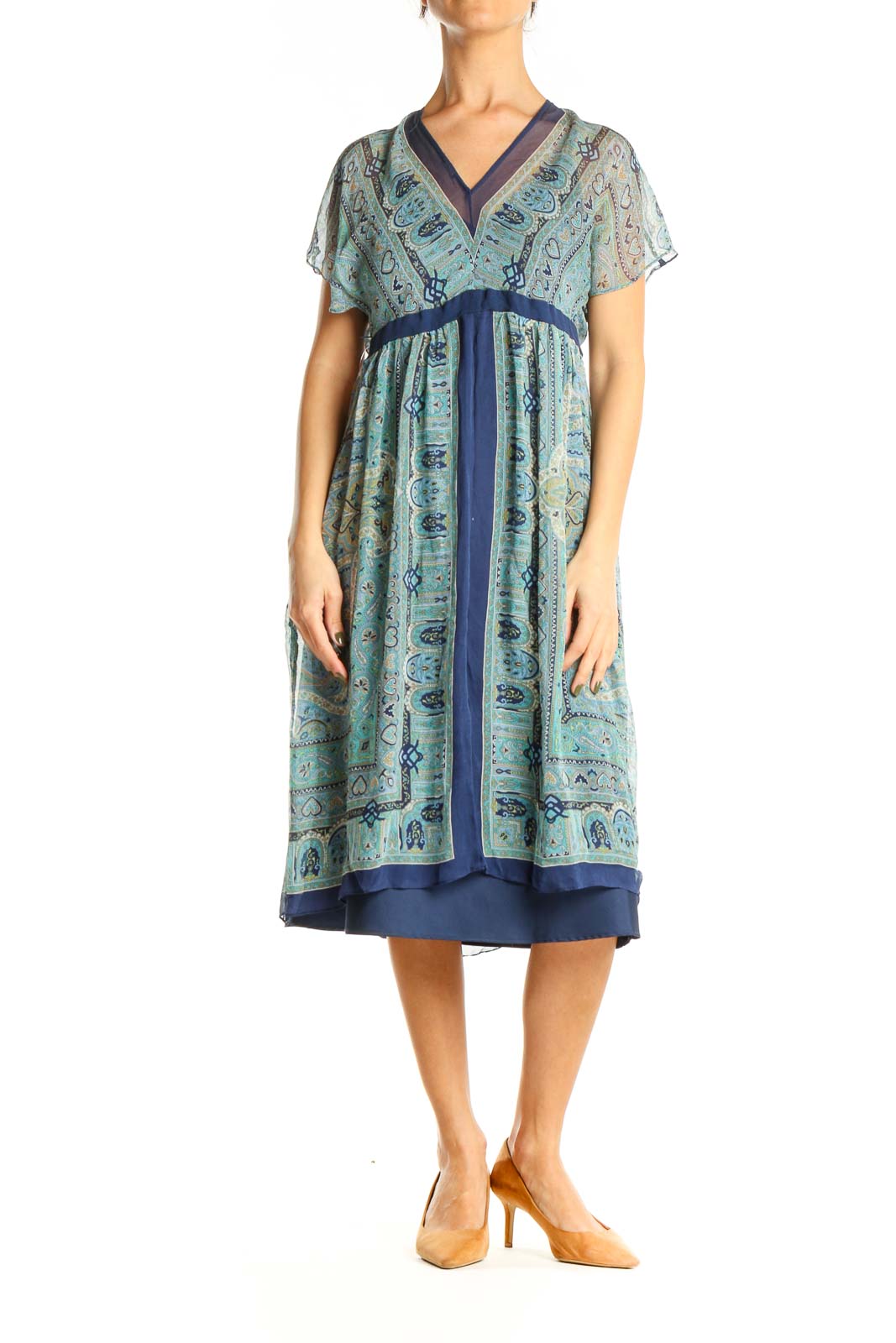 Blue Printed Bohemian Dress