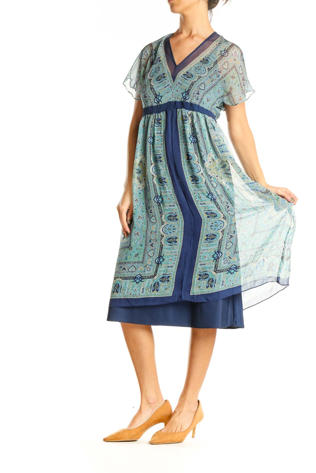 Blue Printed Bohemian Dress