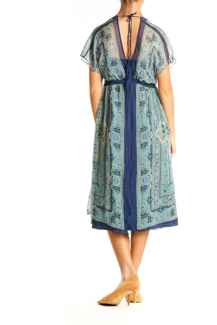 Blue Printed Bohemian Dress