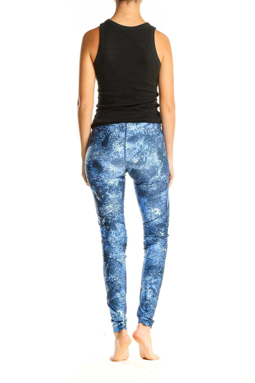 Blue Printed Activewear Leggings