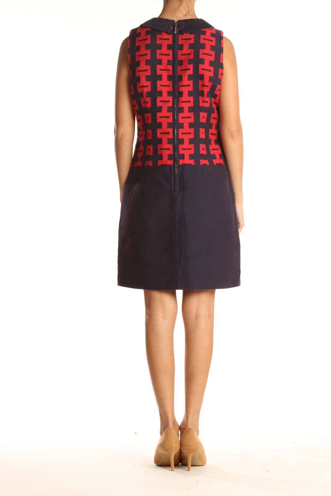 Blue Red Classic Shift Dress