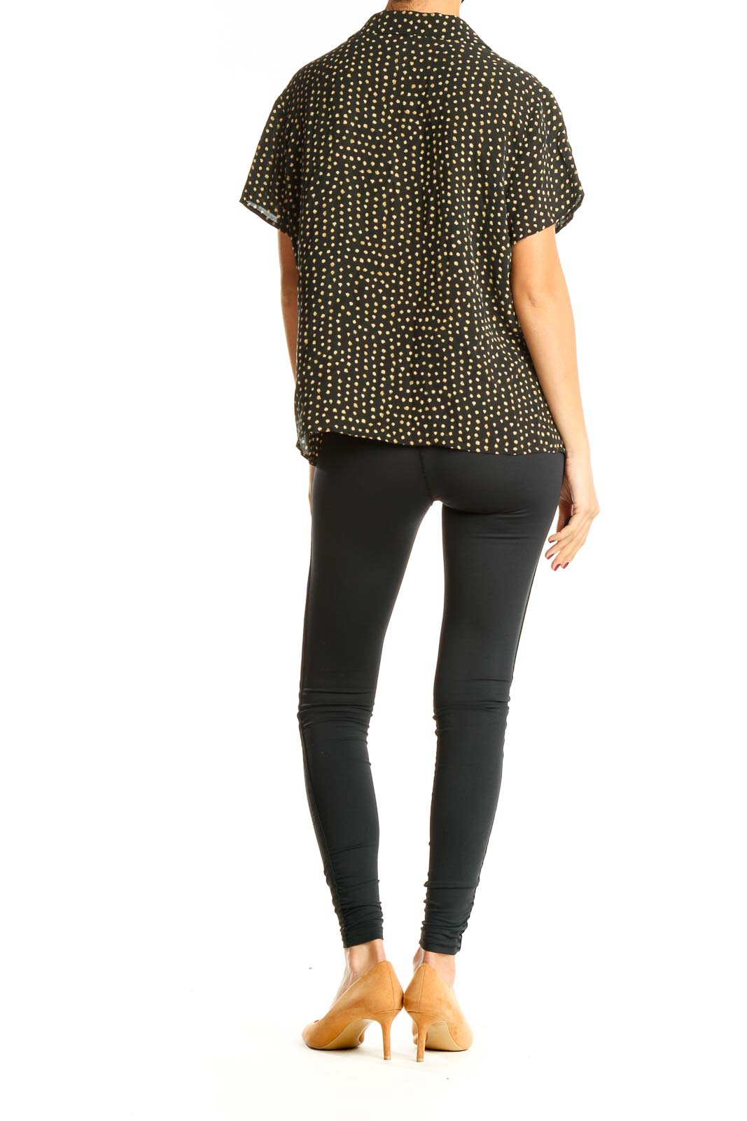 Black Green Polka Dot All Day Wear Top