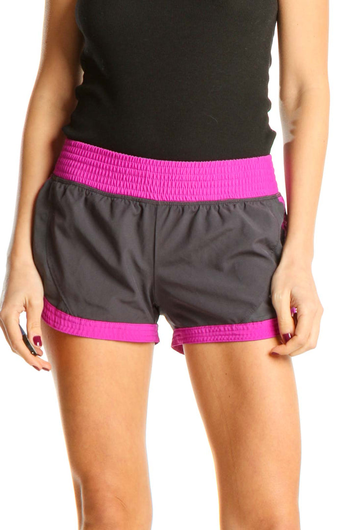 Gray Pink Activewear Shorts