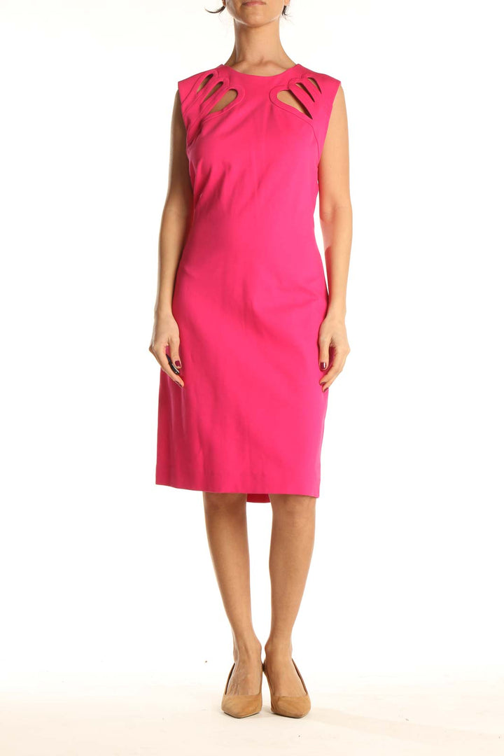 Pink Work Cut Out Sheath Dress