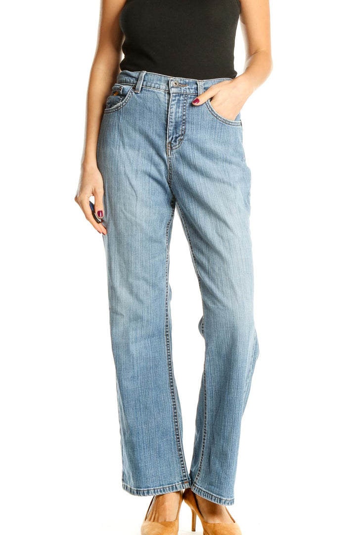 Blue Straight Leg Jeans