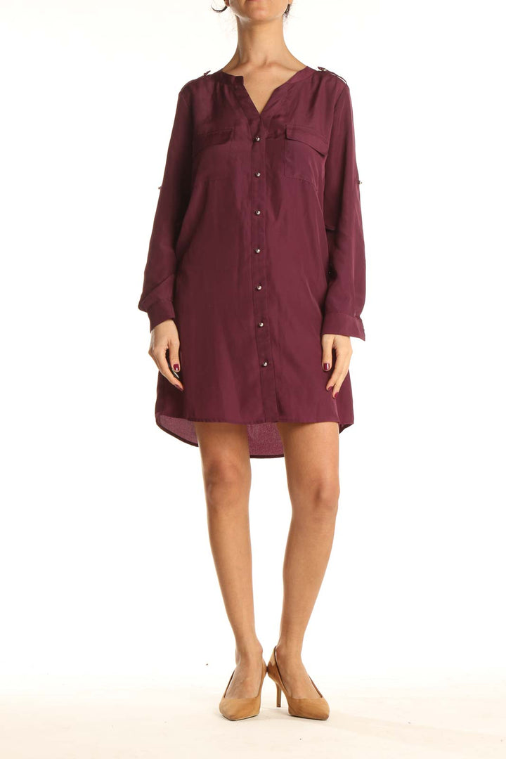 Purple Work T-Shirt Dress