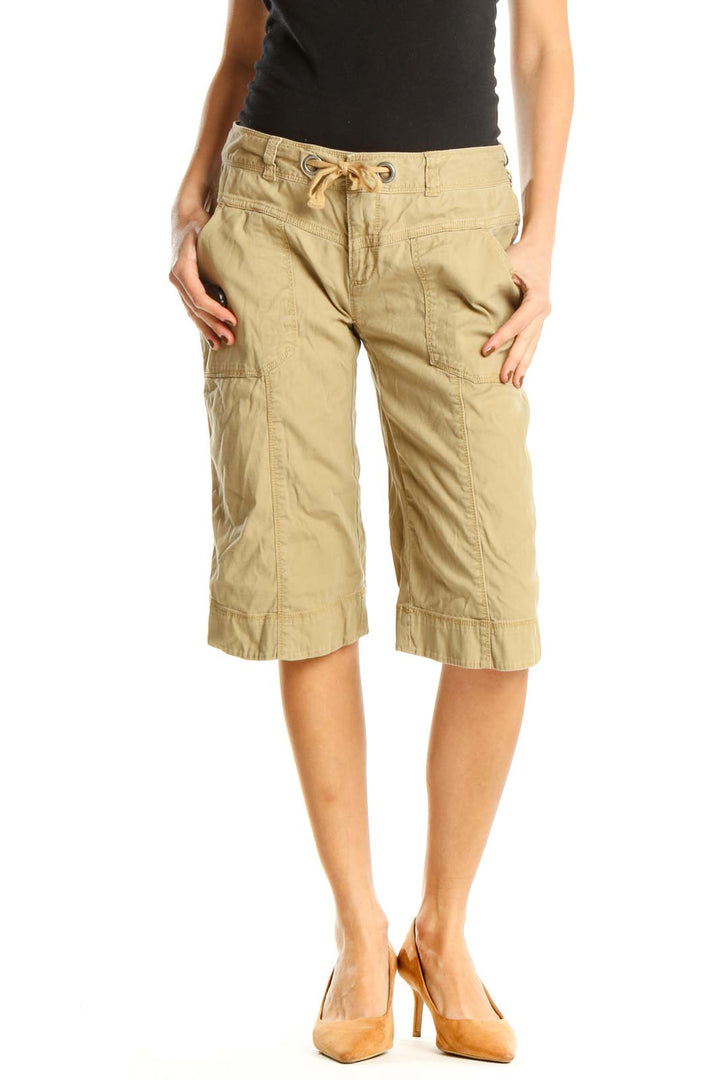 Beige All Day Wear Cargos Shorts