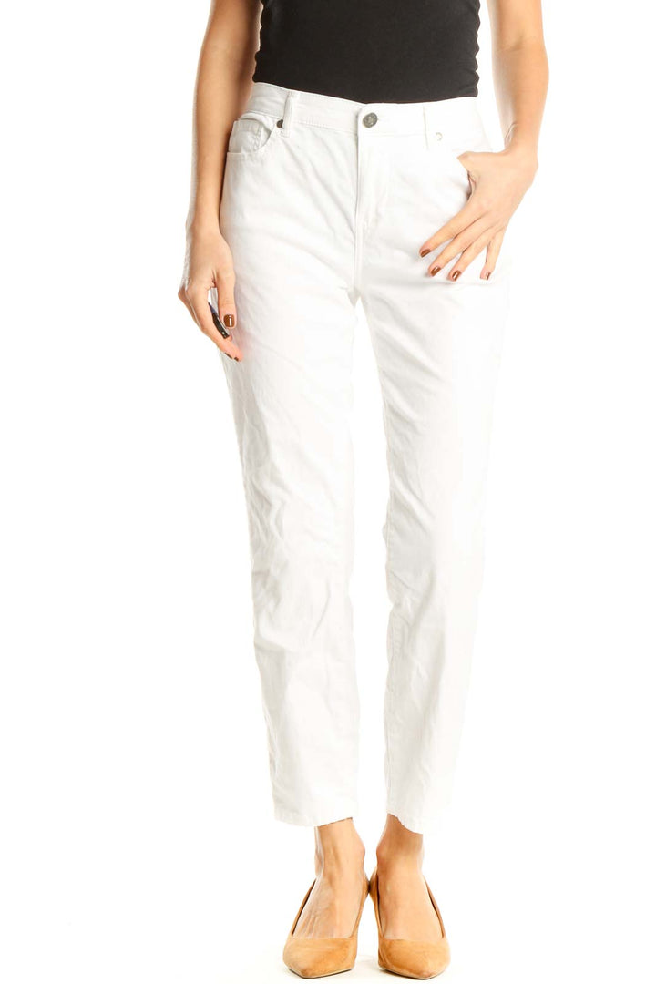 White Straight Leg Jeans