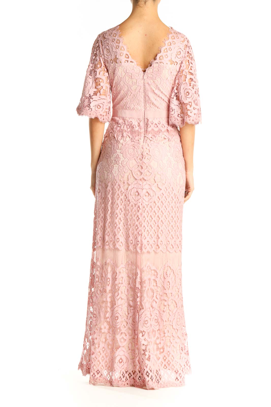 Pink Lace Column Dress