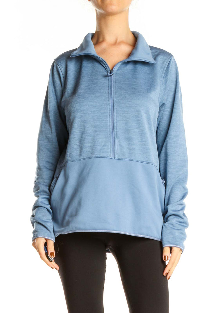 Blue Casual Sweatshirt