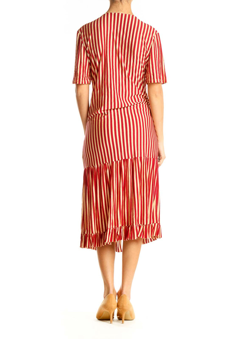 Red Striped Column Dress