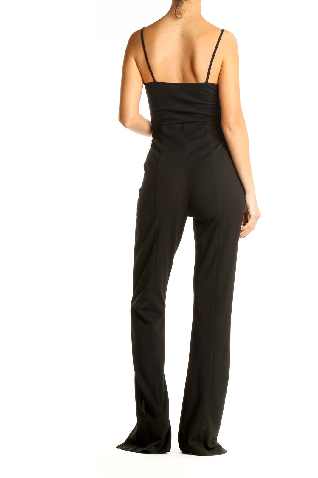 Black High Waisted Slit Classic Pants