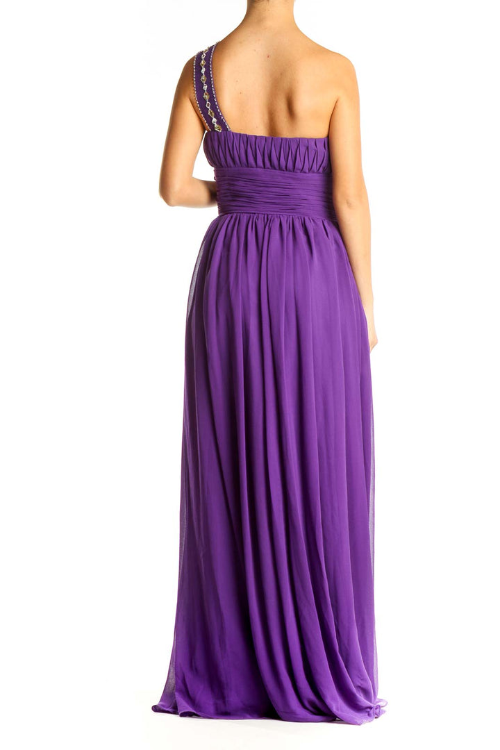 Purple One Shoulder Formal Column Dress