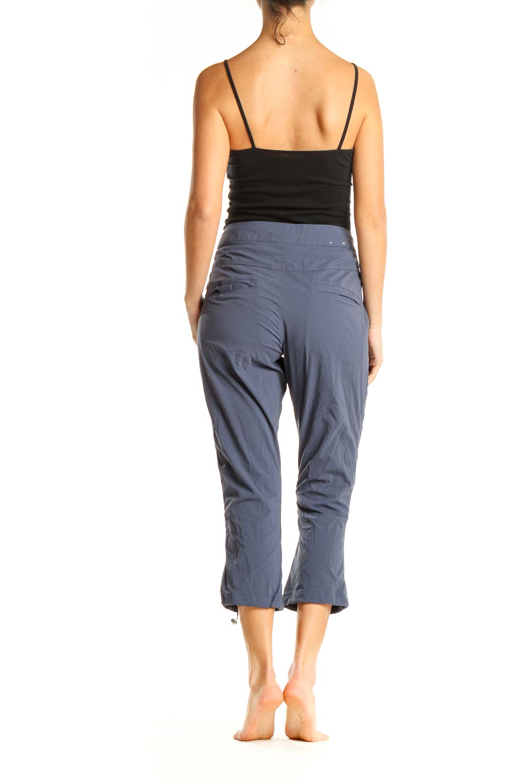 Blue Textured Activewear Cargos Pants