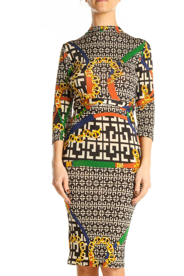 Multicolor Printed Bodycon Dress