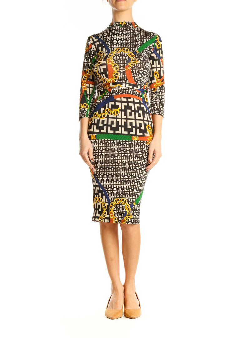 Multicolor Printed Bodycon Dress