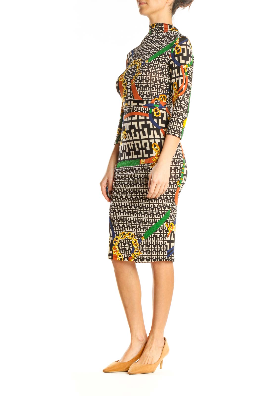 Multicolor Printed Bodycon Dress