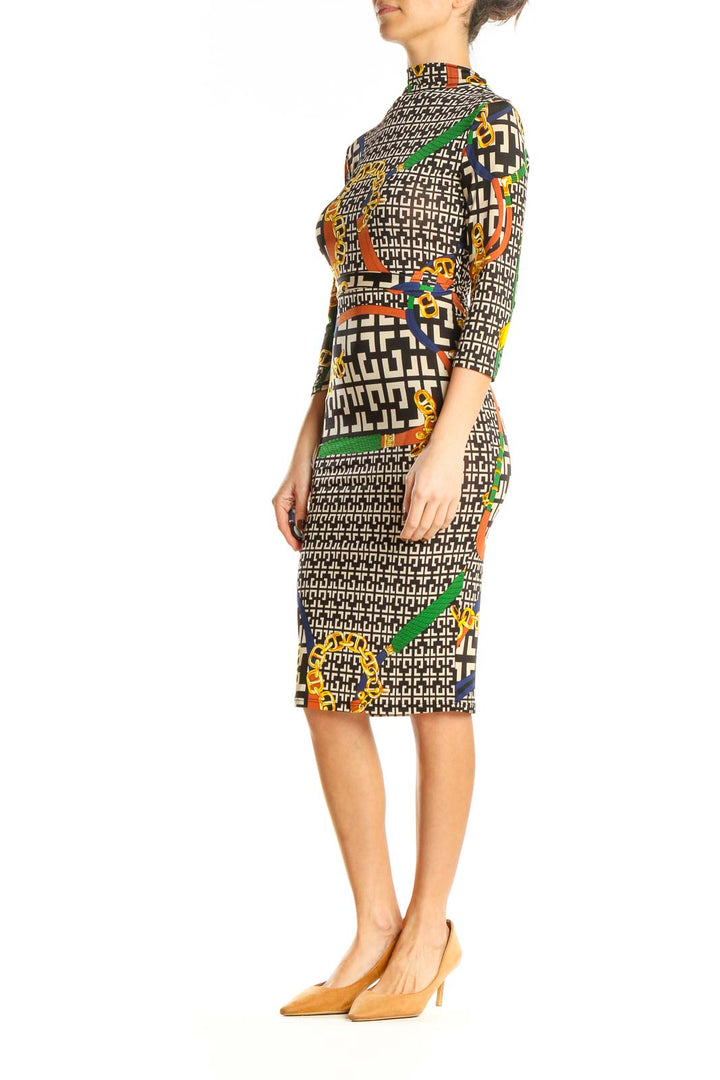 Multicolor Printed Bodycon Dress