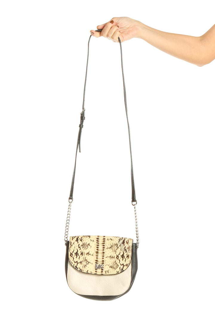 Yellow Beige Animal Print Crossbody Bag