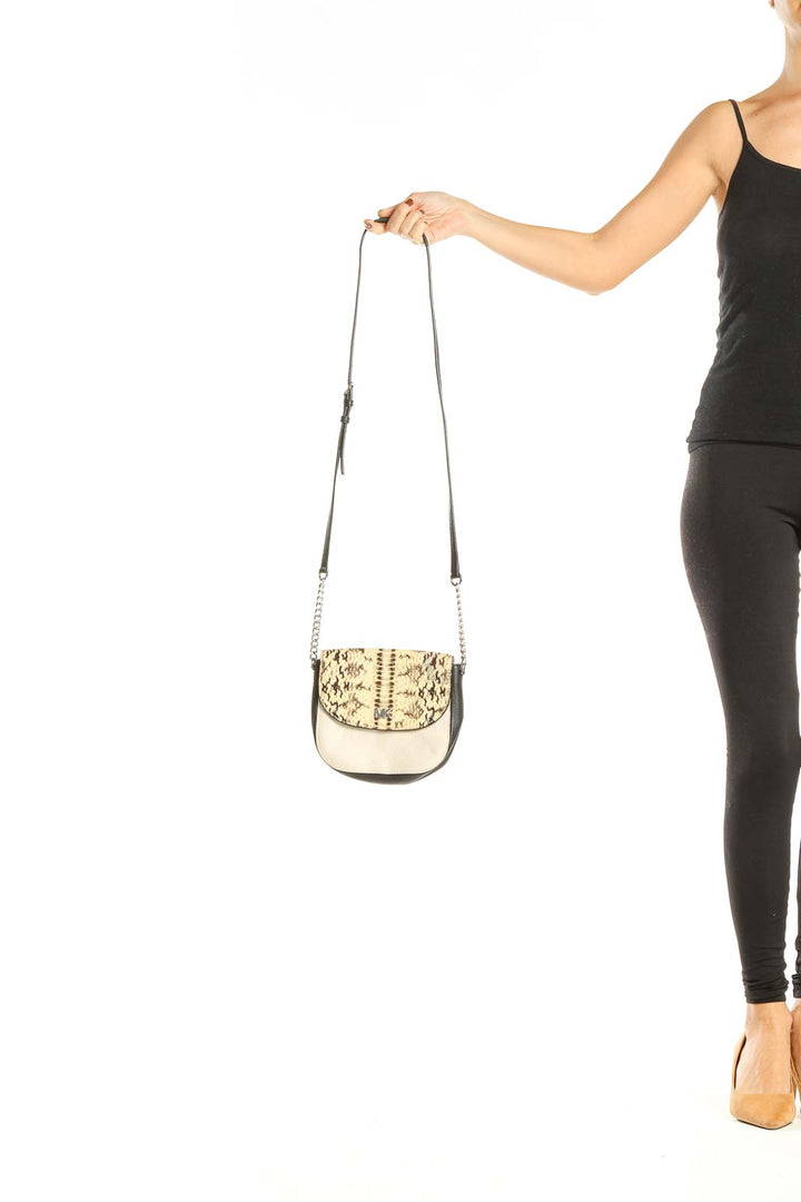 Yellow Beige Animal Print Crossbody Bag