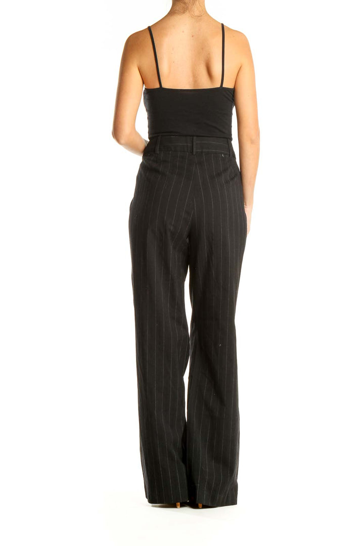 Black Pinstripe Retro Trousers