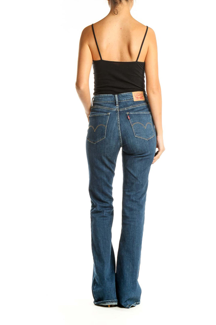 Blue High Waisted Bootcut Jeans