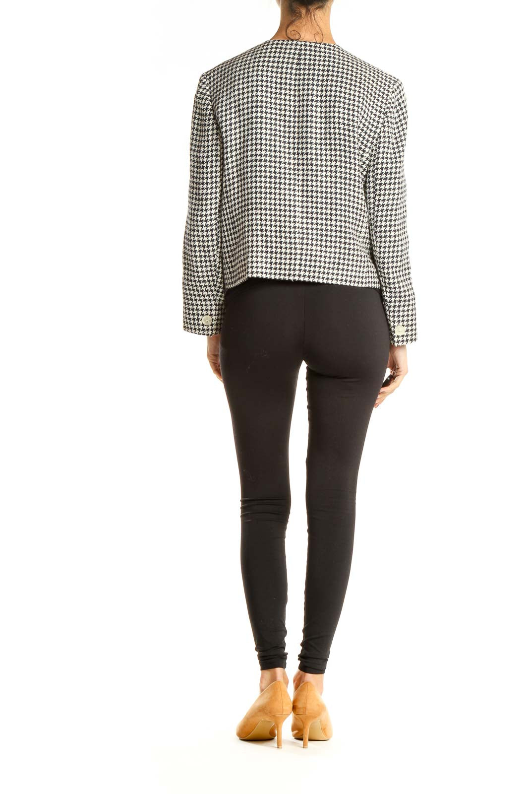 Black White Houndstooth Retro Blazer