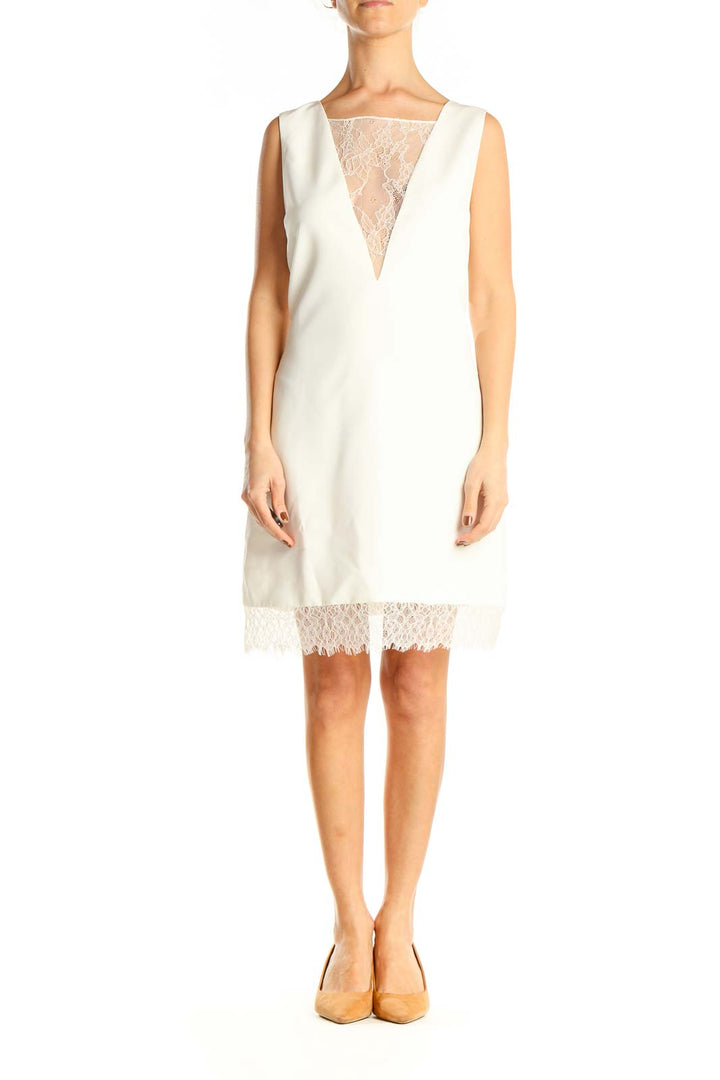 White Lace Classic Sheath Dress