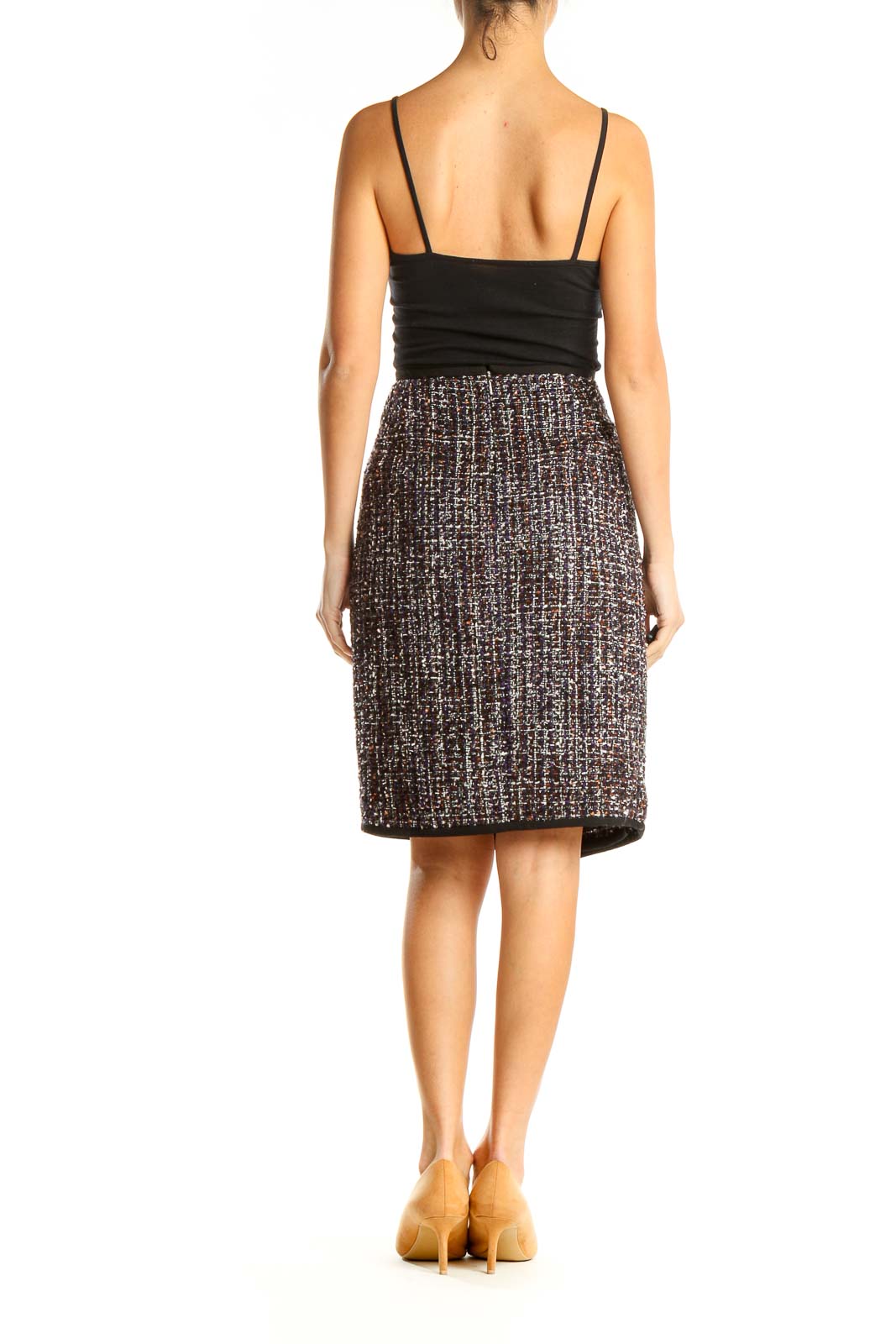 Multicolor Tweed Brunch Pencil Skirt