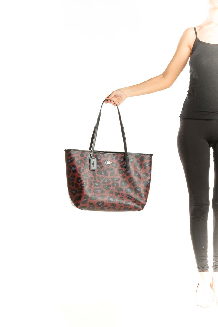 Red Black Animal Print Tote Bag