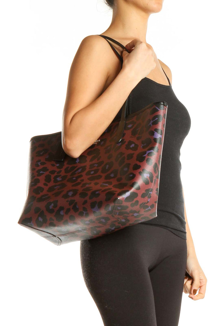 Red Black Animal Print Tote Bag