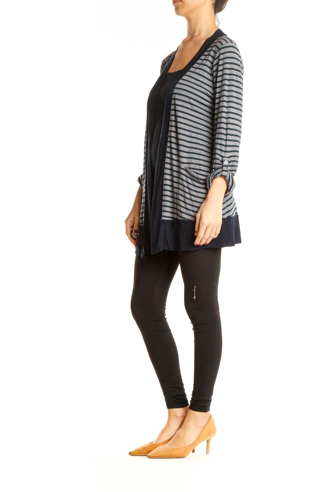 Blue Striped Cardigan