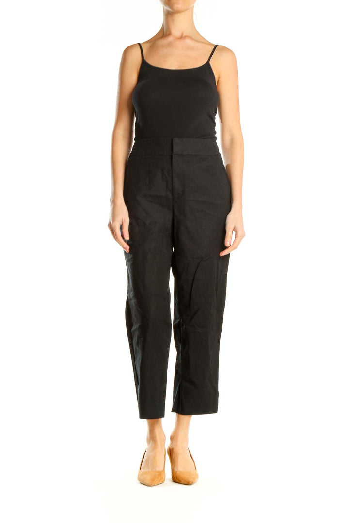 Black Textured All Day Wear Trousers