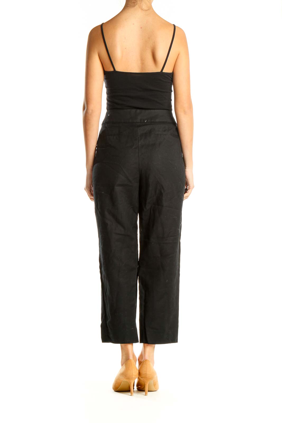 Black Textured All Day Wear Trousers