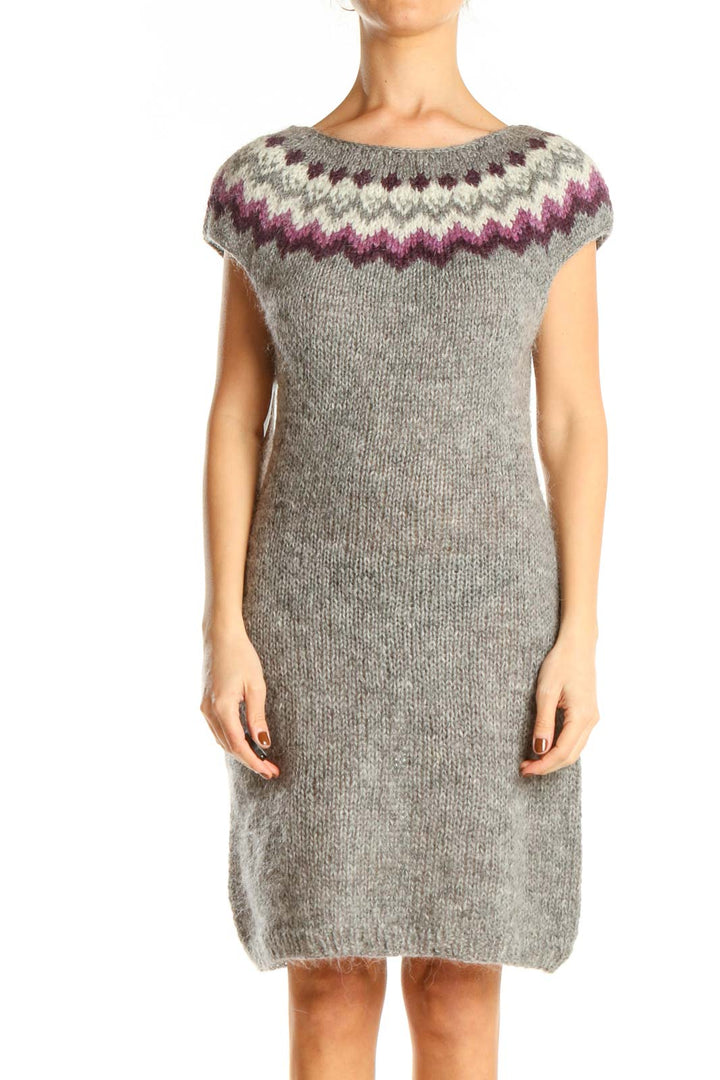 Gray Sweater Sheath Dress