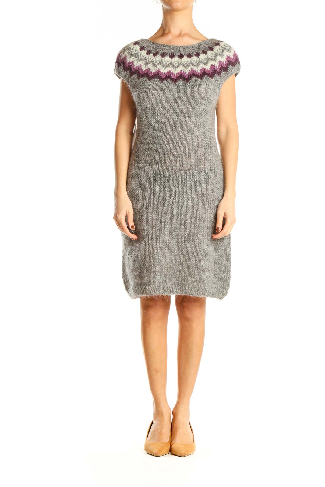 Gray Sweater Sheath Dress